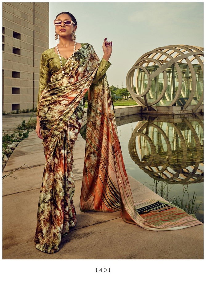 Satin Digital 1400 Series By Rajtex Satin Crepe Casual Wear Saree Wholesale In Delhi